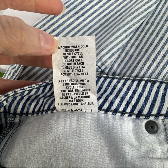 Level 99 Lily Skinny Straight Jeans Blue & white Railroad Stripe Women’s Size 28 - Picture 11 of 15